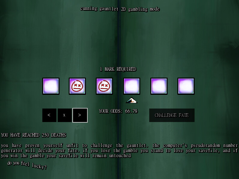 View of the savefile gamble