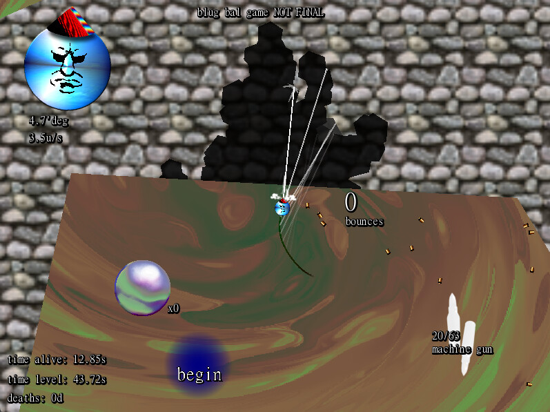 Player shooting at the level wall