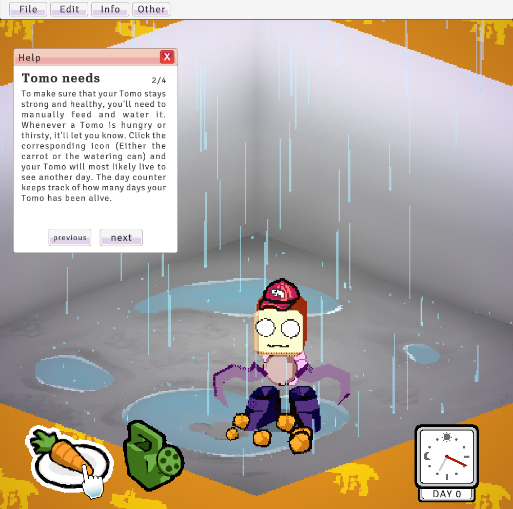 Screenshot of the game tomohana showing the player looking at some menues describing how to play the game.